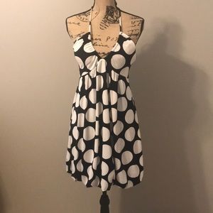 Juniors polka dot halter dress